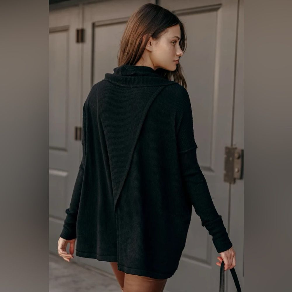 NWT Free People Juicy Long Sleeve Top in Black - Picture 2 of 11